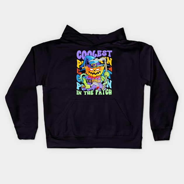 Coolest Pumpkin In The Patch Kids Hoodie by Myartstor 